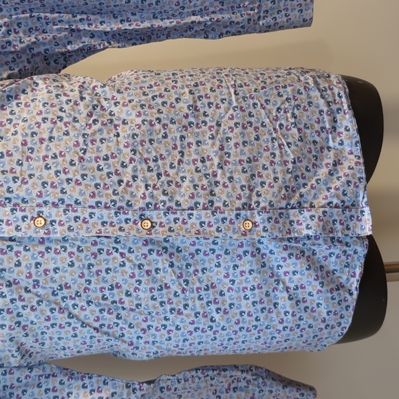 Fellows United Blue Patterned Button Front Shirt - Picture 3 of 8